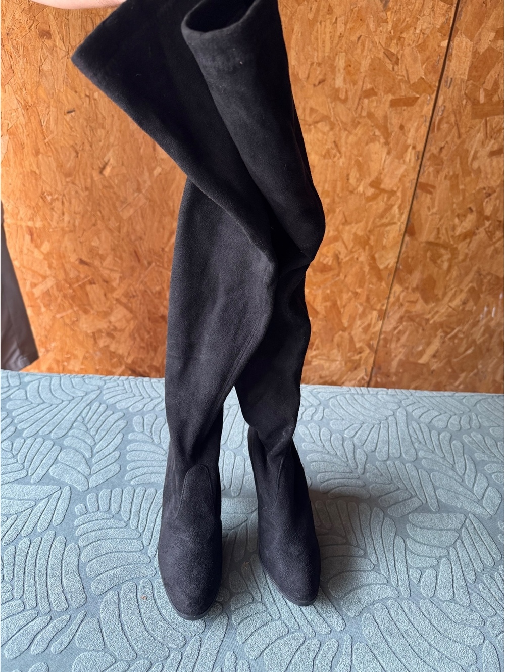 SHEIN Black Suede Over-the-Knee Boots Size 36